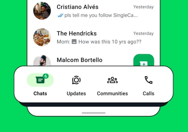 WhatsApp introduces bottom navigation tabs to all Android smartphones. (2)