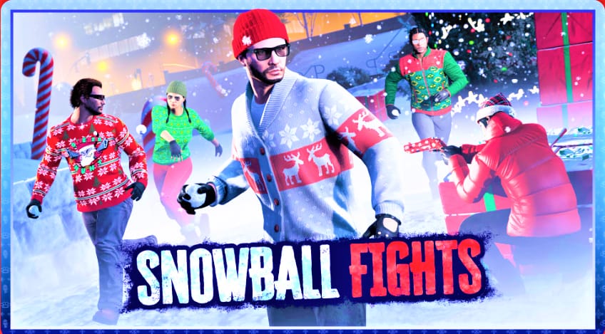 Snowball Fights 2X GTA$ and RP GTA Online's Holiday Celebrations Begin with Gifts from the Happy Holidays Hauler, a Free Snowball Launcher, and More Copy